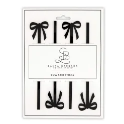 Acrylic Black Bow Stir Sticks 4ct