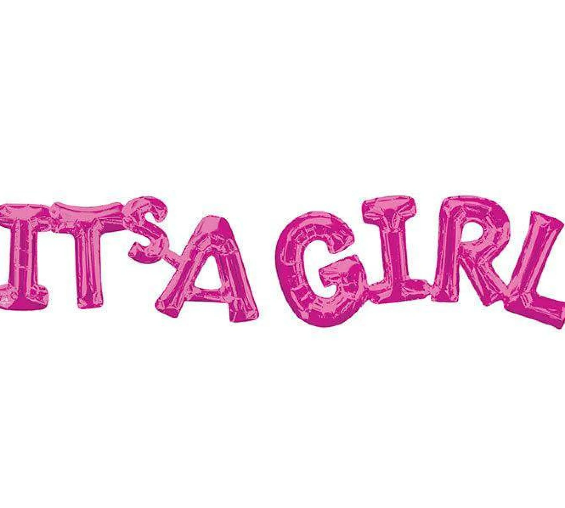 Air-Filled Pink It's A Girl Letter Balloon Banner 42"