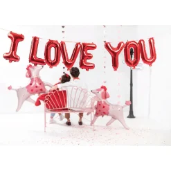 Air-Filled Red I Love You Letter Balloon Banner 7ft