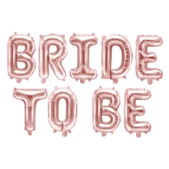 Air-Filled Rose Gold Bride to Be Balloon Banner