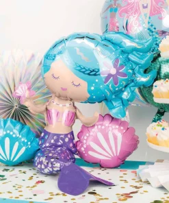 Air-Filled Sitting Shimmer Mermaid Balloon 18"