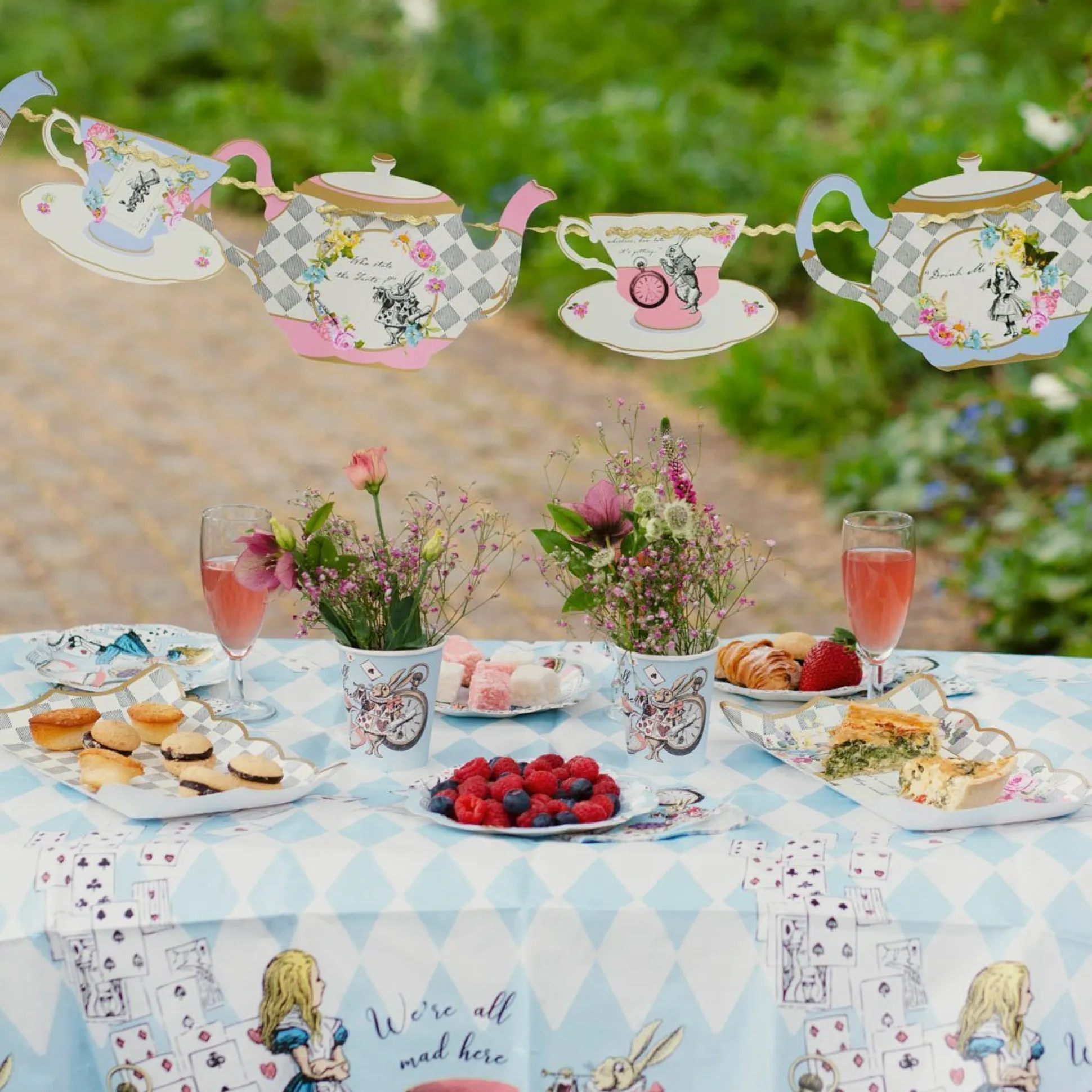 Alice in Wonderland Paper Table Cover