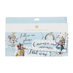 Alice in Wonderland Party Sign Decorations 12ct