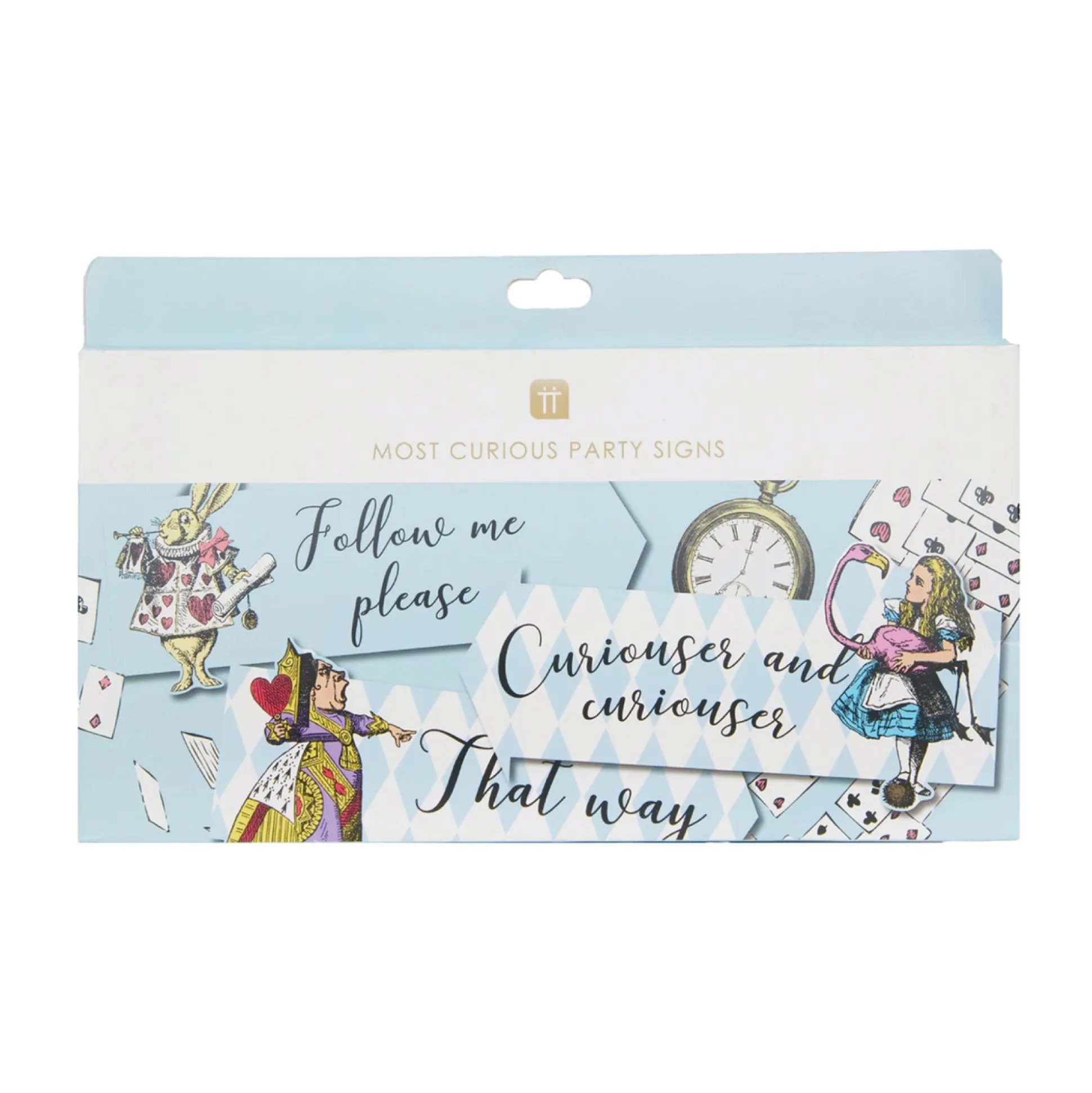 Alice in Wonderland Party Sign Decorations 12ct