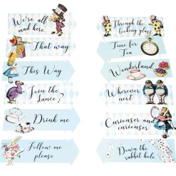Alice in Wonderland Party Sign Decorations 12ct
