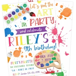 Art Party Birthday Invitation