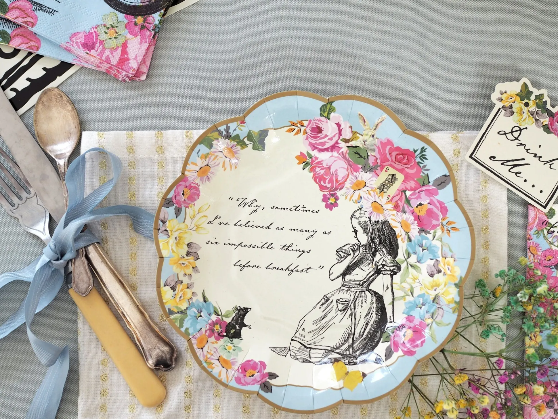Assorted Alice in Wonderland Dessert Plates 24ct