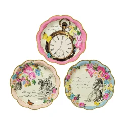 Assorted Alice in Wonderland Dessert Plates 24ct