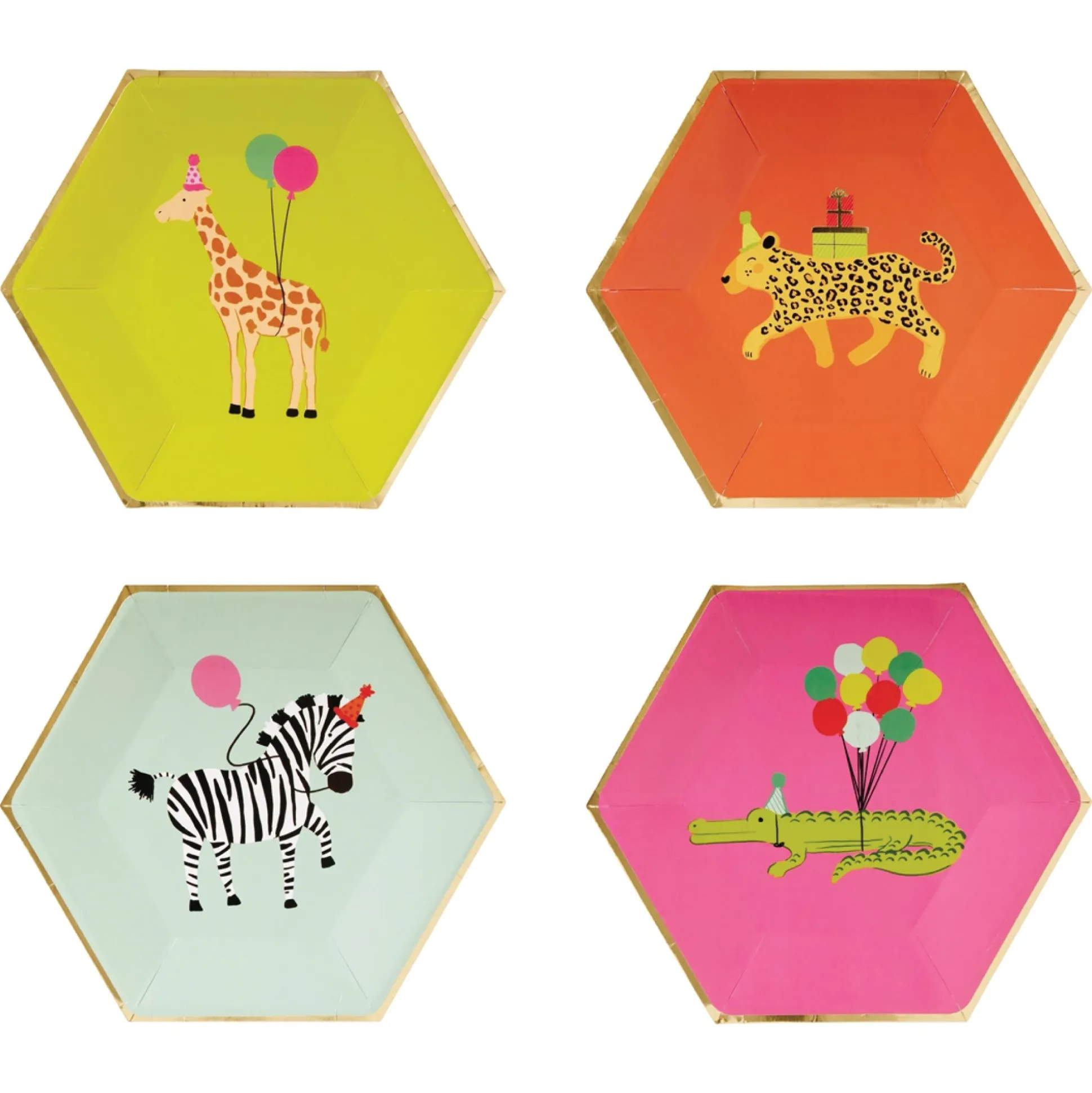 Assorted Party Animals Birthday Lunch Plates 8ct