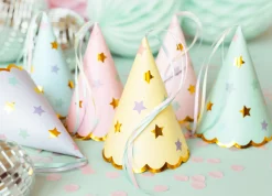 Assorted Pastel Star Party Hats 6ct