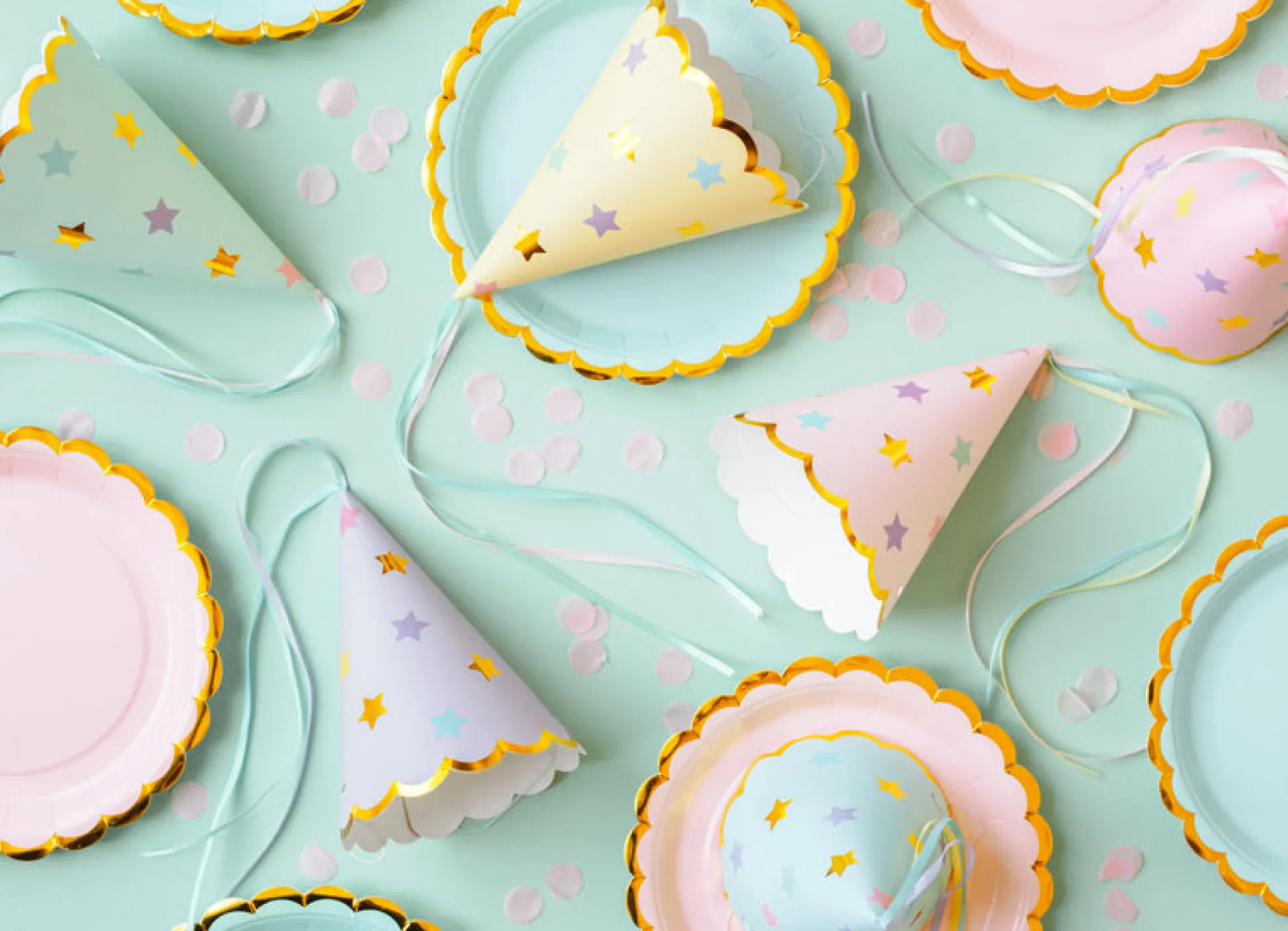 Assorted Pastel Star Party Hats 6ct