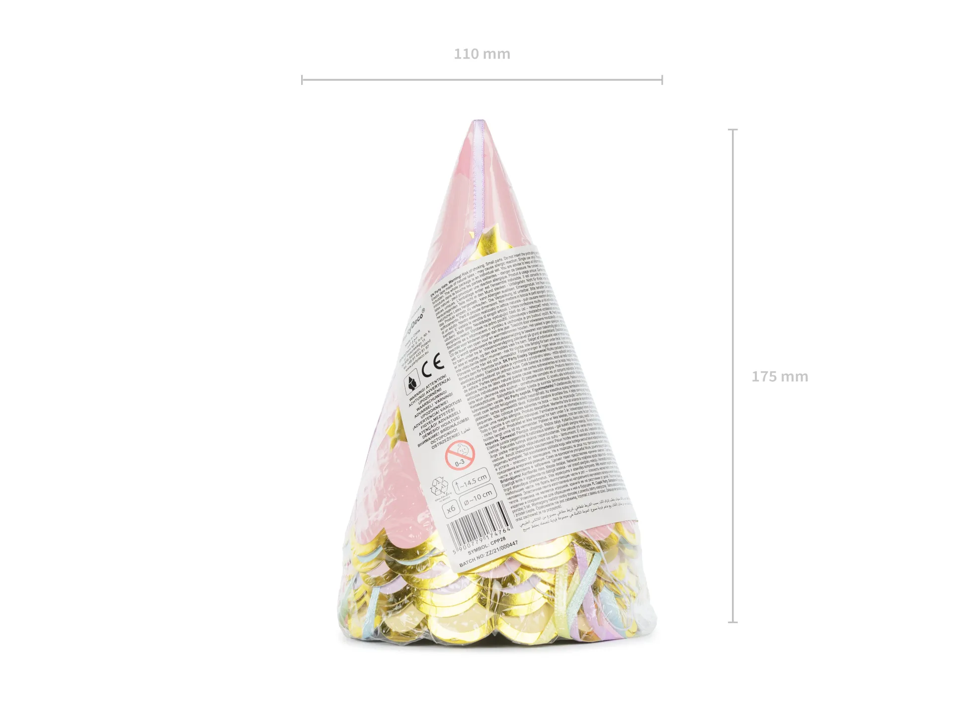 Assorted Pastel Star Party Hats 6ct