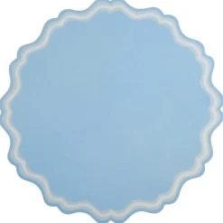 Baby Blue Scallop Paper Placemats 12ct