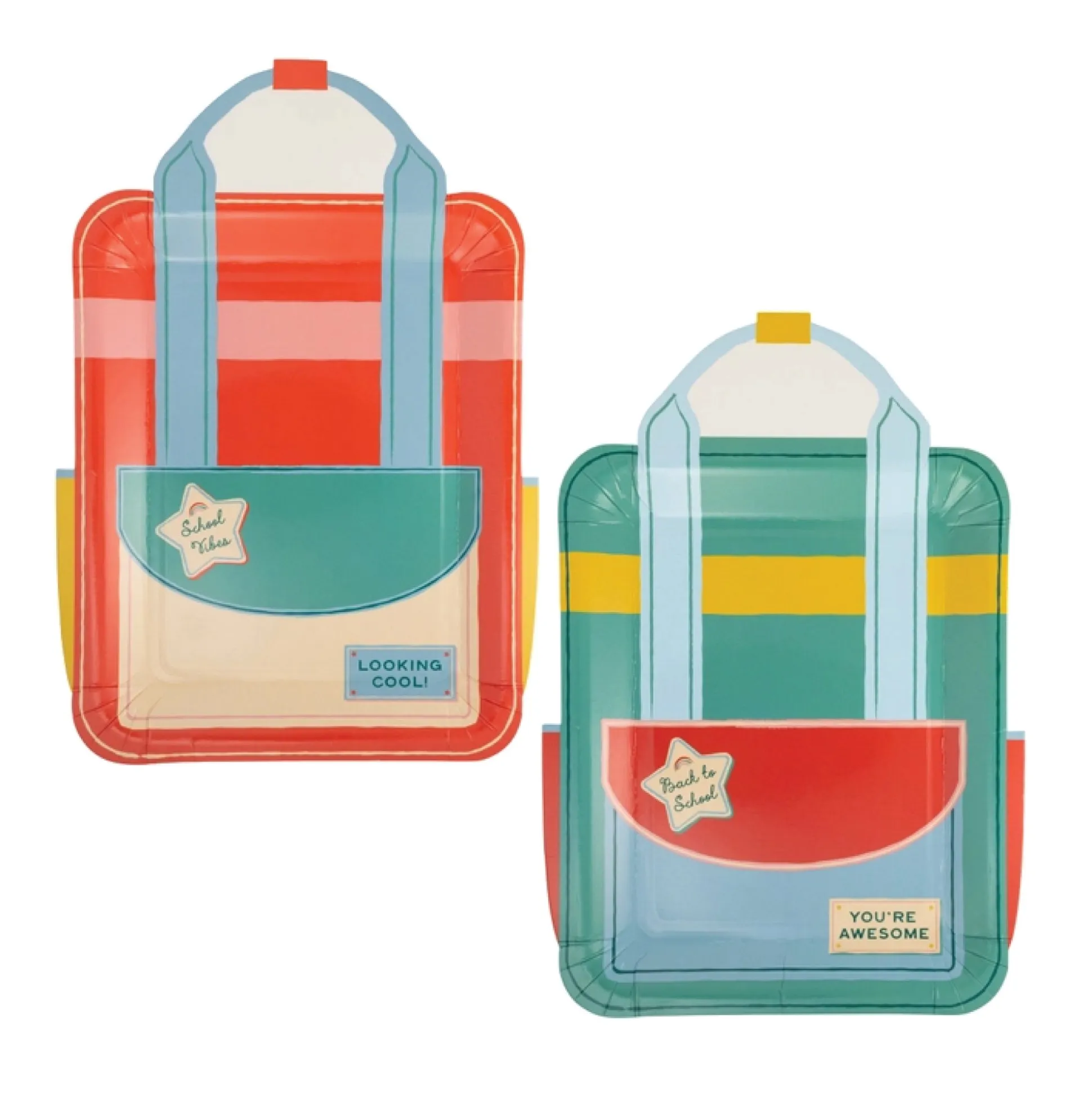Backpack Shaped Lunch Plates 8ct