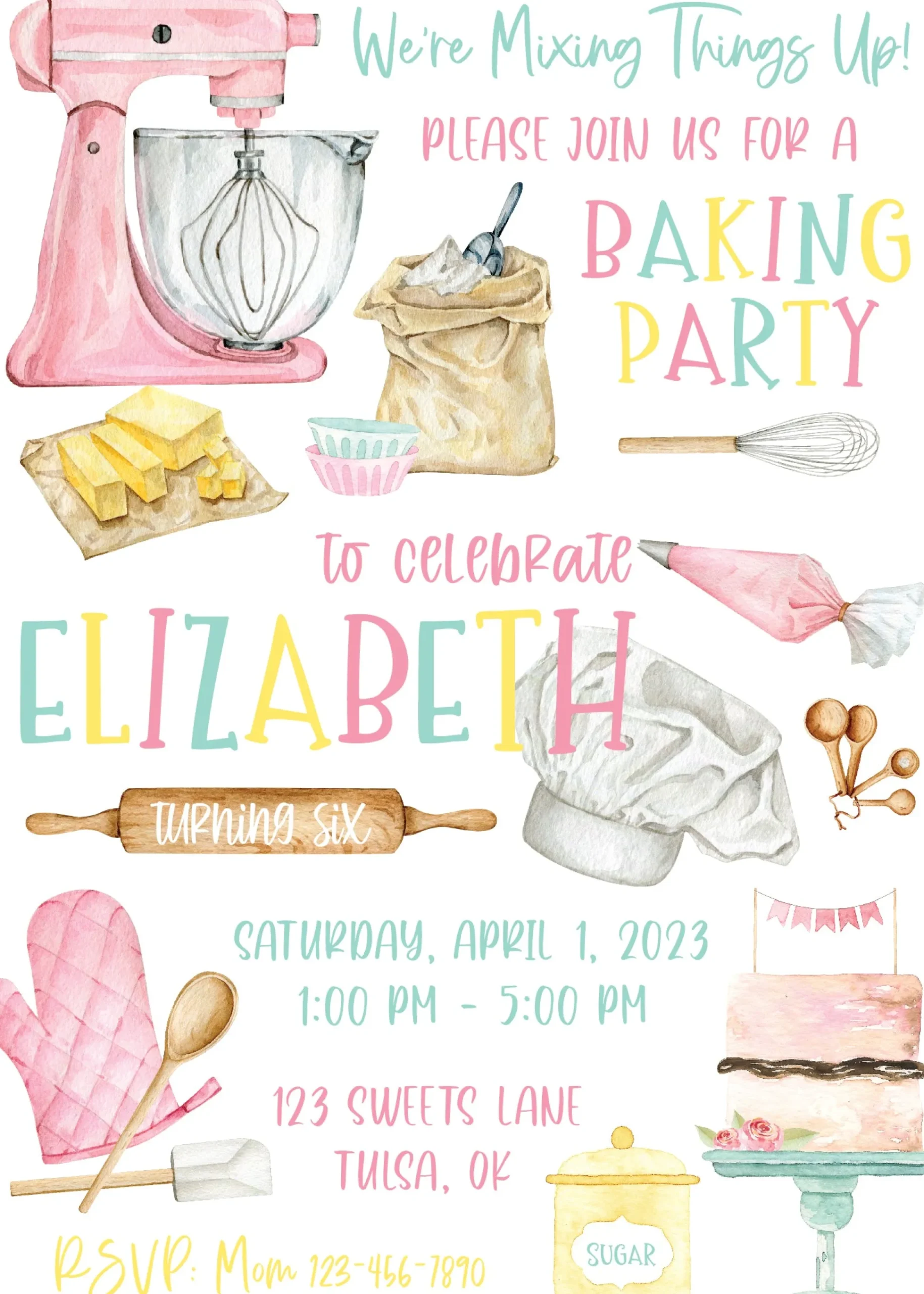 Baking Party Birthday Invitation