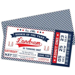 Baseball Ticket Birthday Party Invitation
