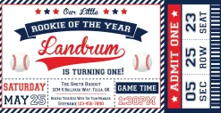 Baseball Ticket Birthday Party Invitation