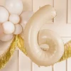 34" Beige Number Balloon 0-9
