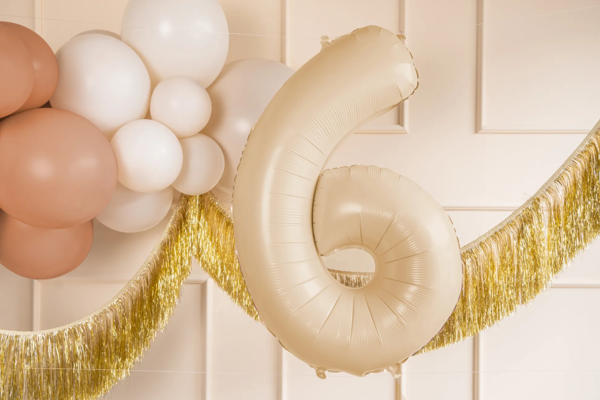34" Beige Number Balloon 0-9