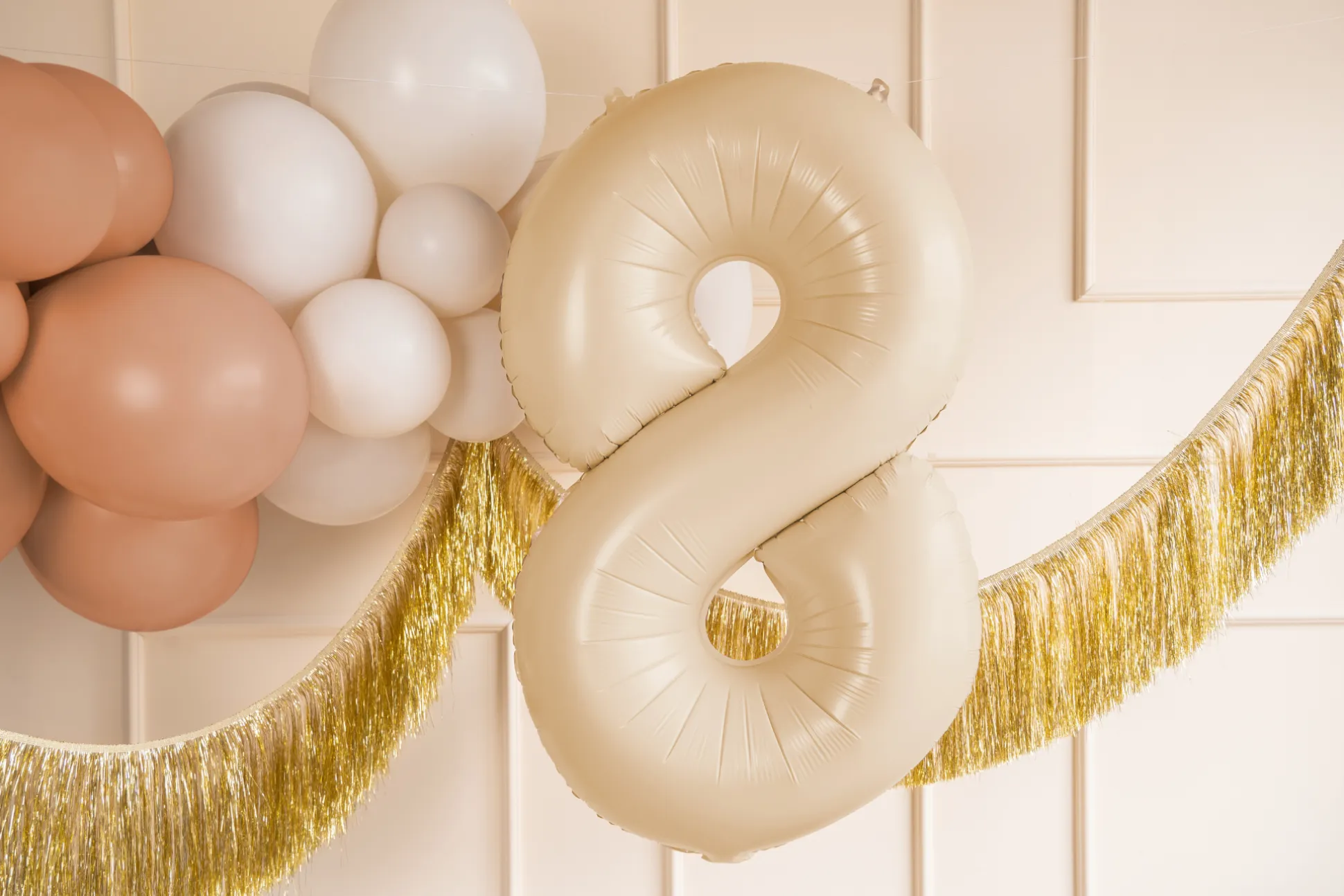 34" Beige Number Balloon 0-9