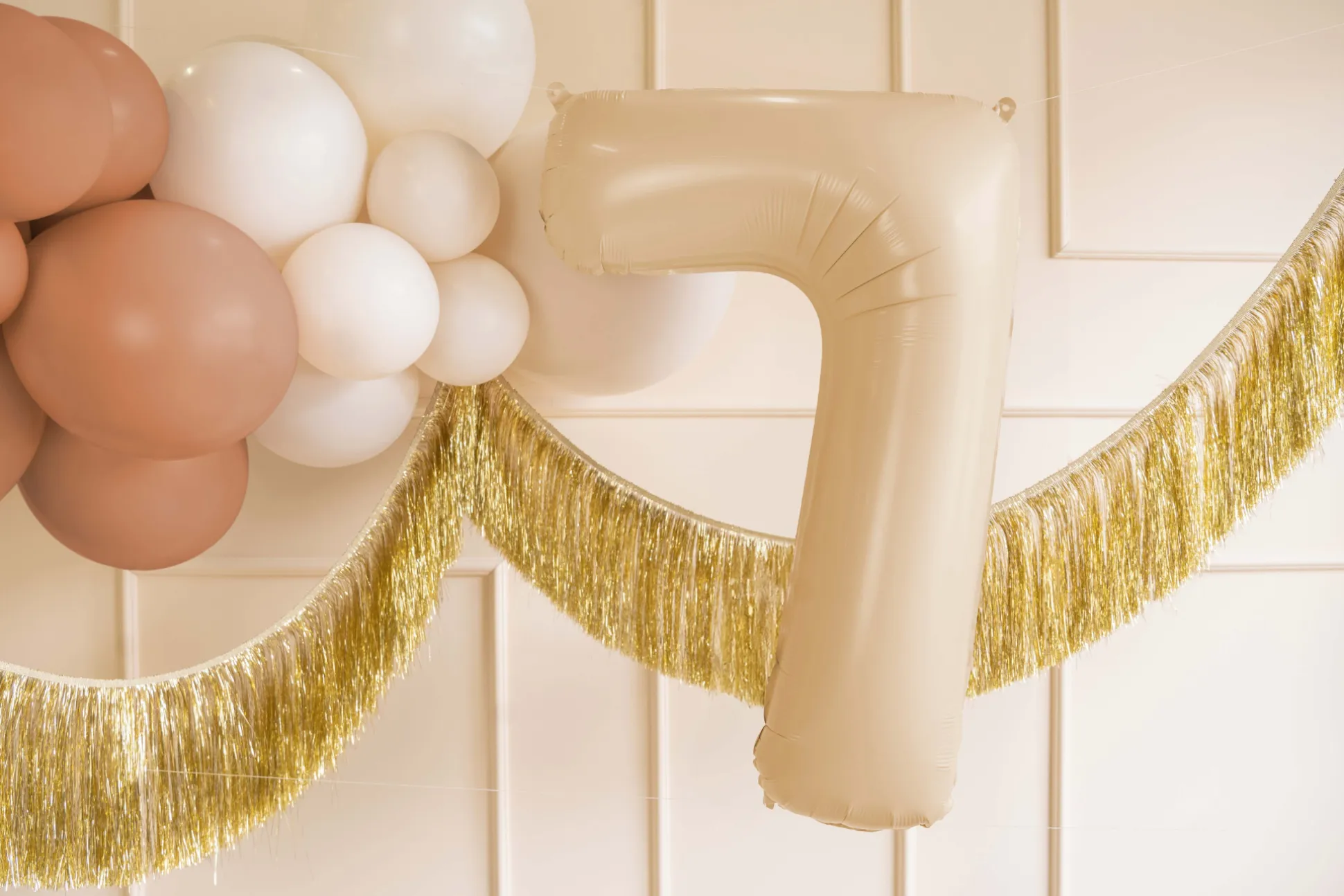 34" Beige Number Balloon 0-9