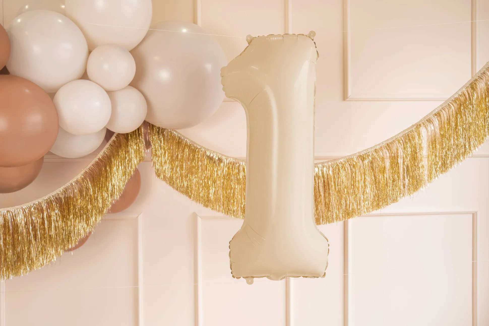 34" Beige Number Balloon 0-9