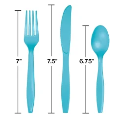 Bermuda Blue Plastic Cutlery Set for 8