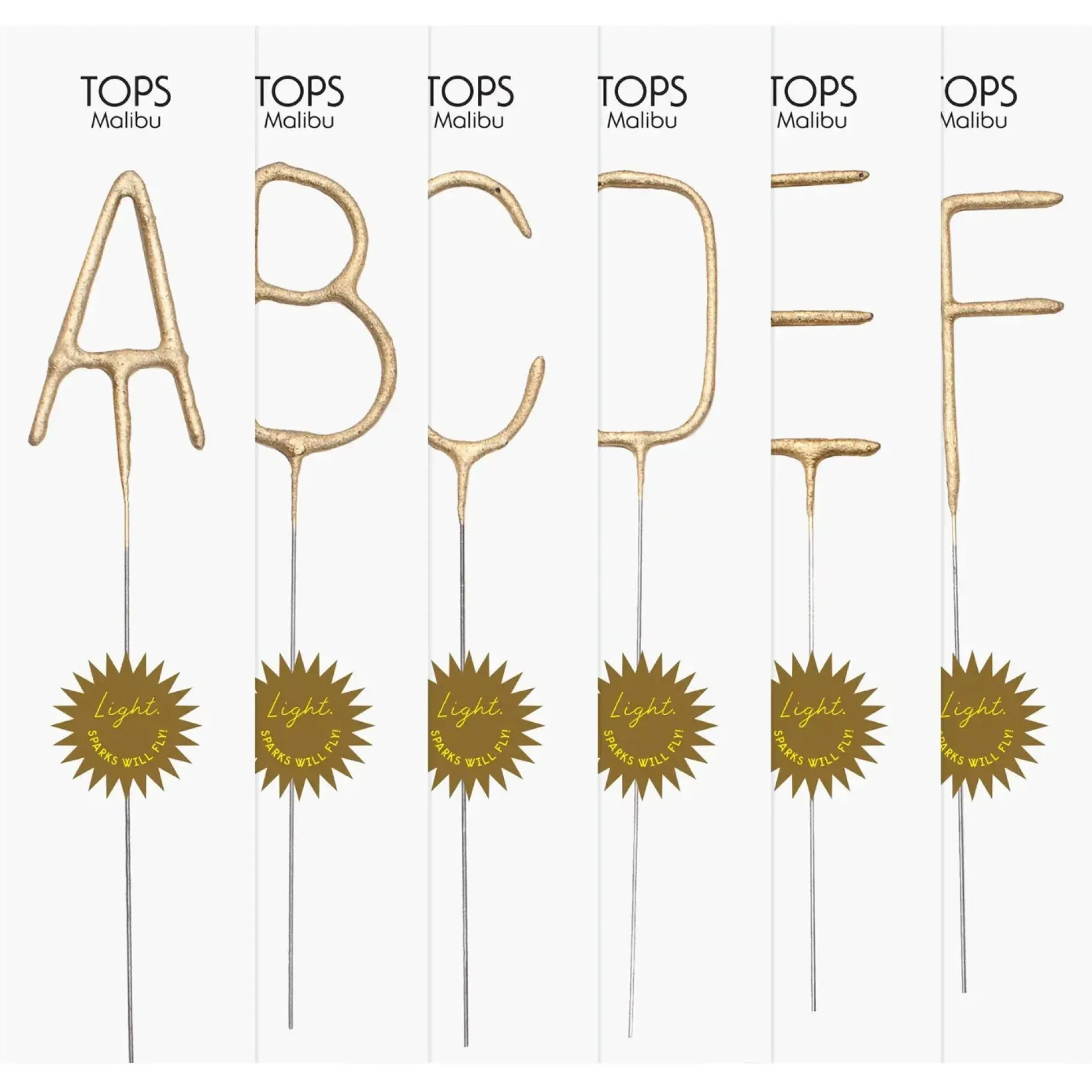 Big Golden Sparkler Letters, A-Z, &