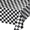 Black and White Checkered Plastic Table Cover 54" x 108"