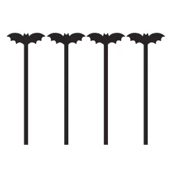 Black Bat Acrylic Drink Stirrers 4ct
