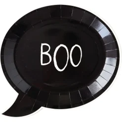 Black Boo Halloween Lunch Plates 8ct