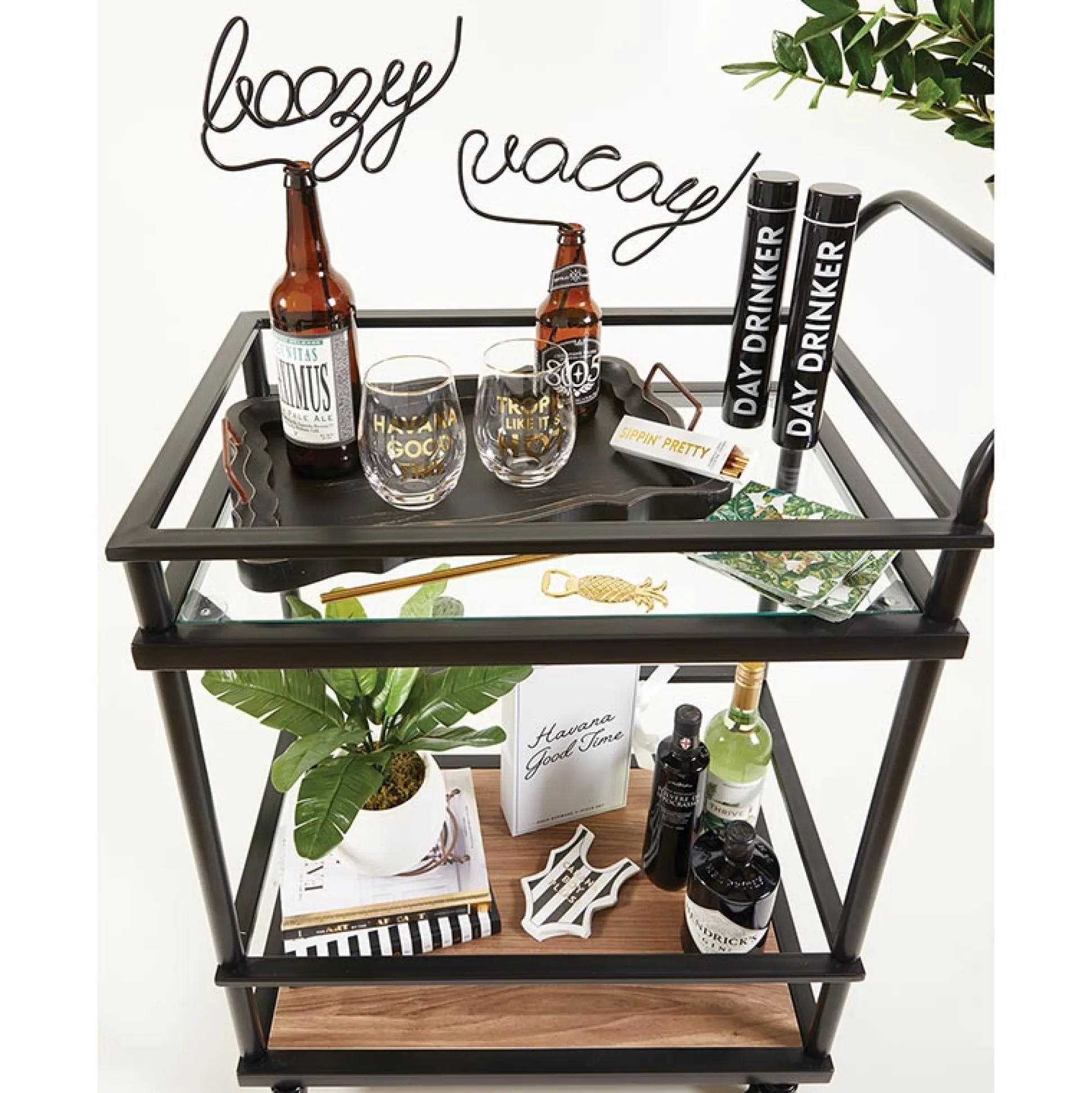 Black Boozy Plastic Word Straw 1ct