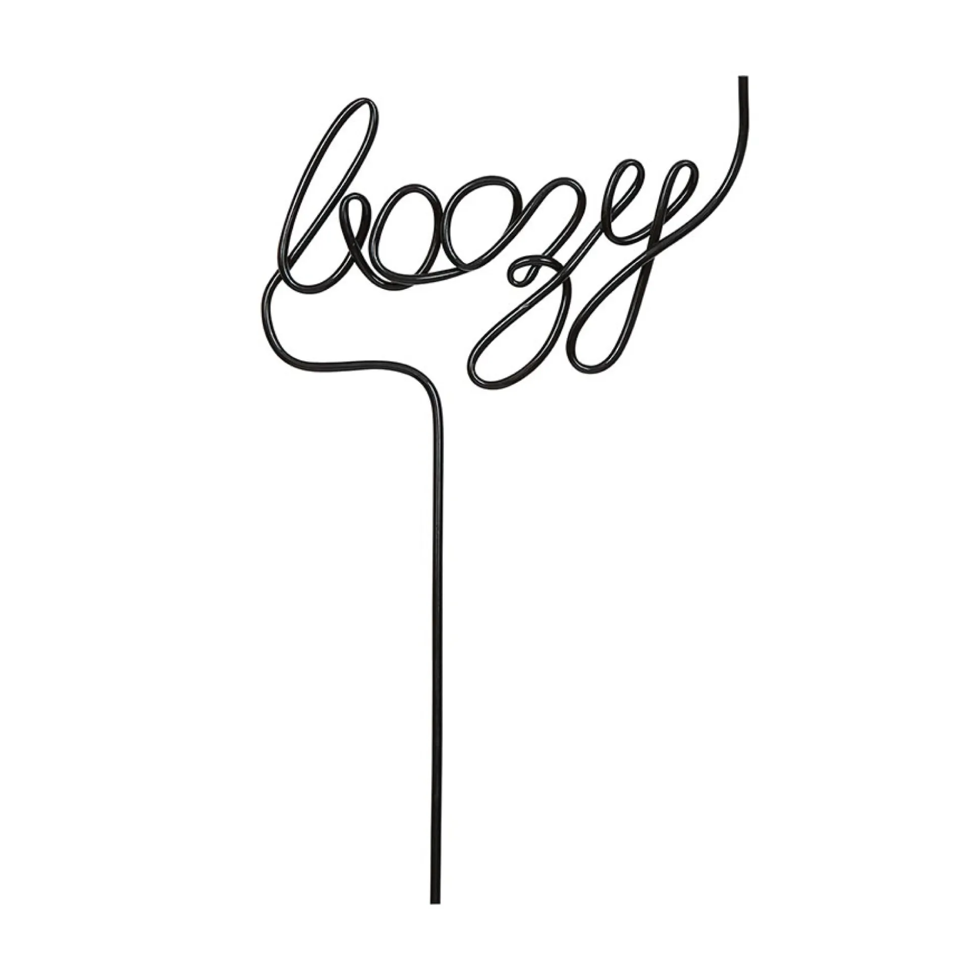 Black Boozy Plastic Word Straw 1ct