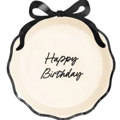 Black Bow Birthday Lunch Plates 6ct