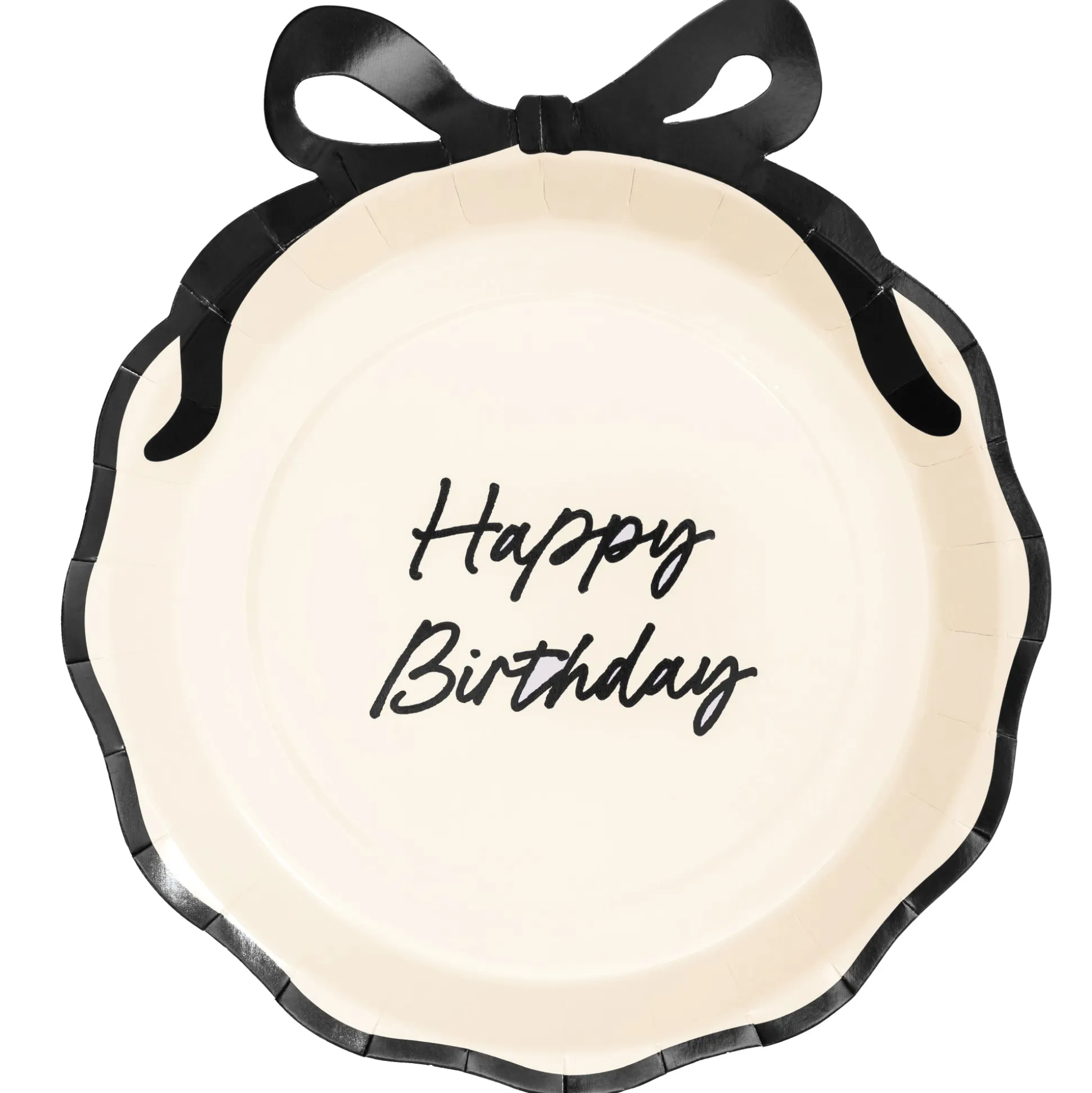 Black Bow Birthday Lunch Plates 6ct