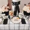 Black Bow Paper Table Cover