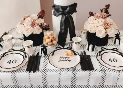 Black Bow Paper Table Cover