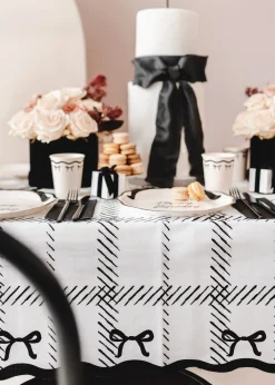 Black Bow Paper Table Cover