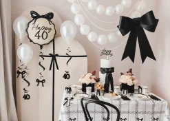 Black Bow Paper Table Cover