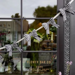 Black & Cream Bow Banner 7ft