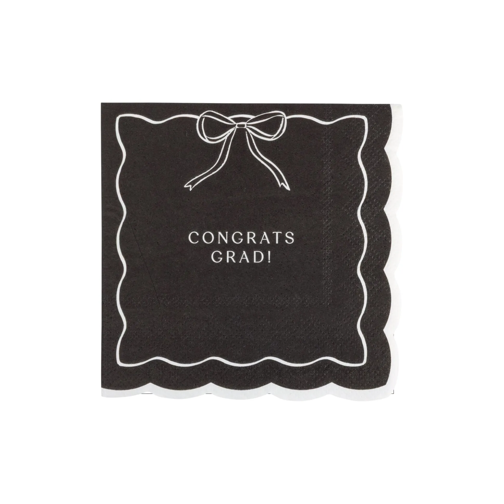 Black & Cream "Congrats Grad" Bow Dessert Napkins 24ct