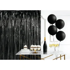 Black Fringe Curtain