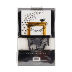 Black Glitter Spiders Halloween Wall Decorations 50ct