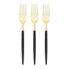 Black & Gold Plastic Forks 32ct