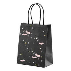 Black Halloween Bat Favor Bags 6ct