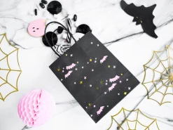 Black Halloween Bat Favor Bags 6ct