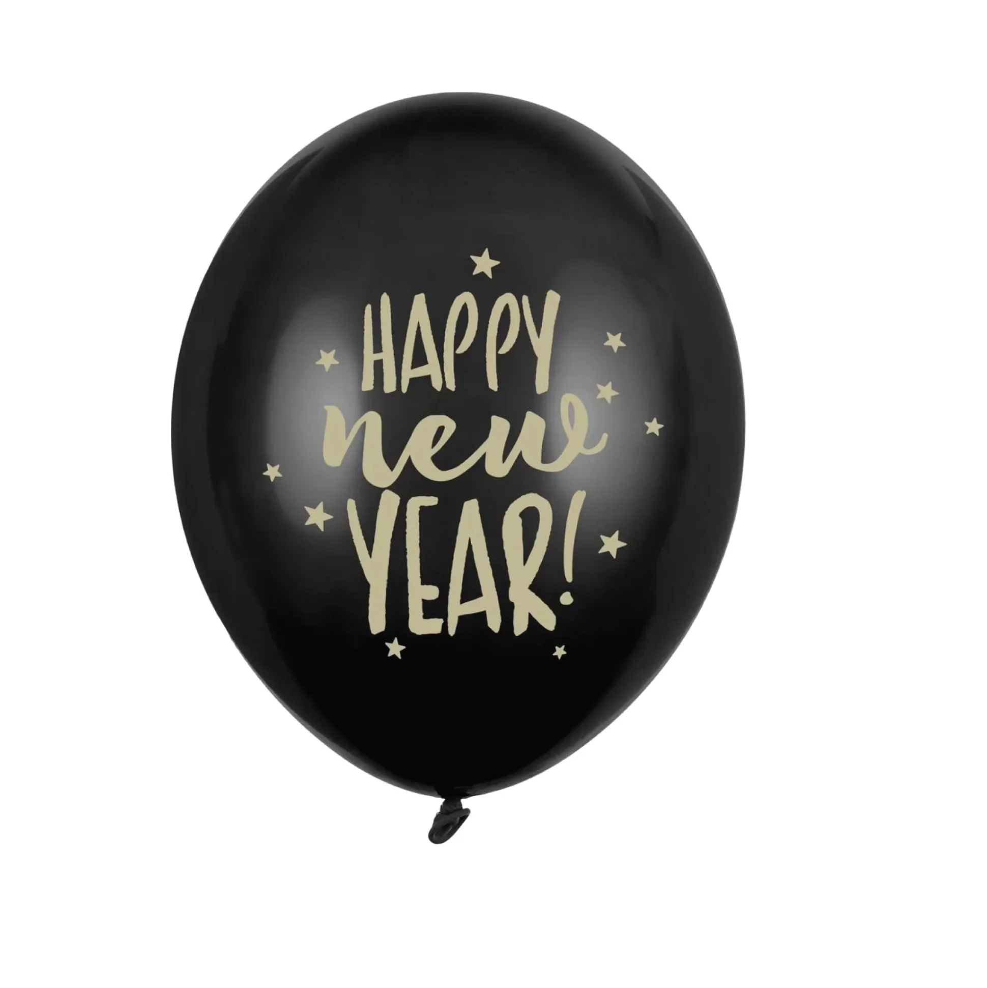 Black Happy New Year Latex Balloons 5ct