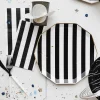 Black Noir Cabana Striped Dinner Plates 8ct