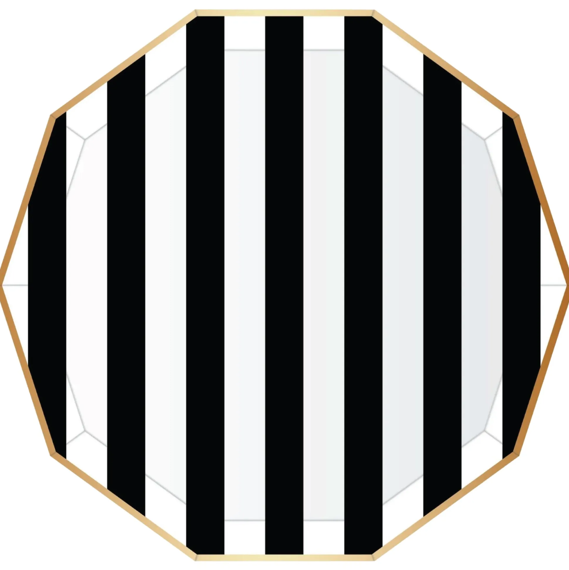 Black Noir Cabana Striped Dinner Plates 8ct