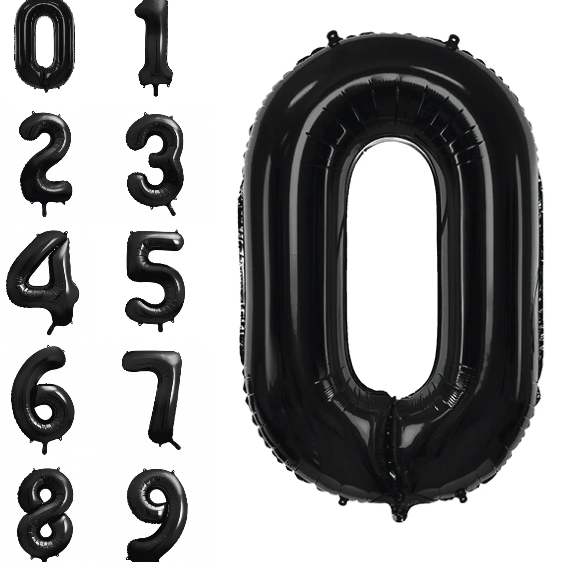 34" Black Number Balloon 0-9